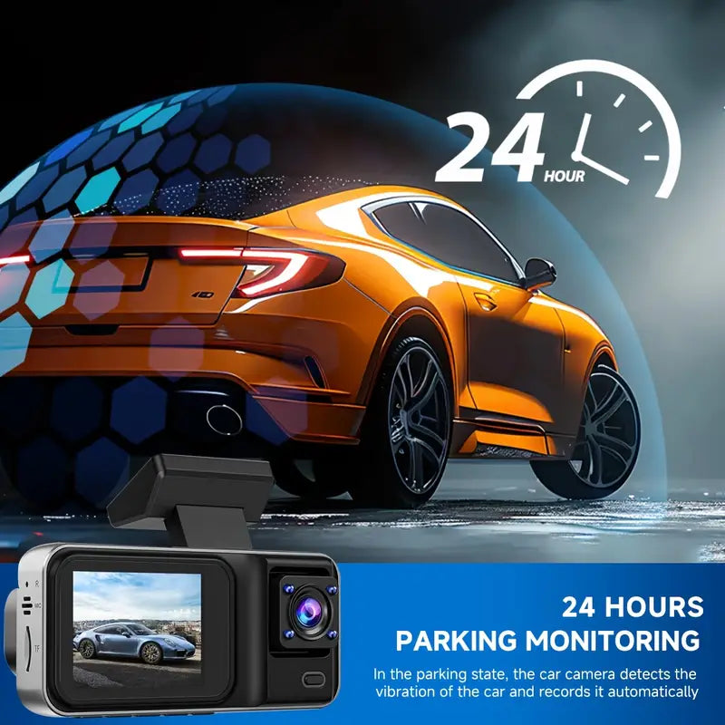 Car Dashcam with Dual Lens 1080P+720P HD