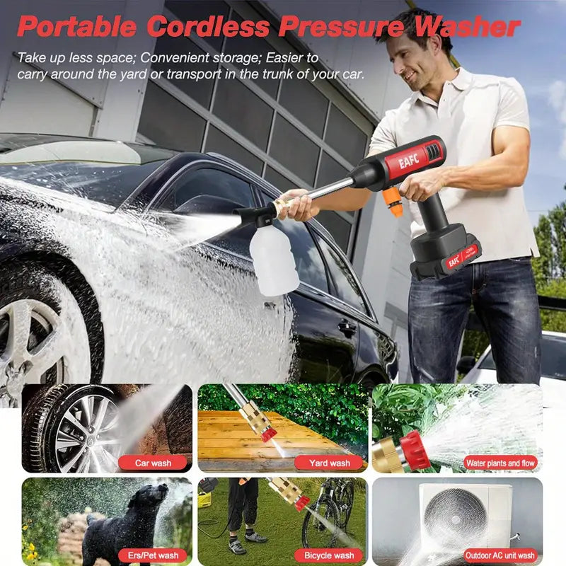 Portable Wireless High Pressure Washer Gun with Foam Sprayer
