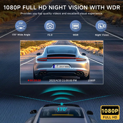 Car Dashcam with Dual Lens 1080P+720P HD